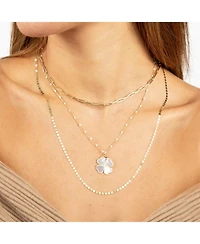 The Lovery Mother of Pearl Lucky Clover Charm 14K Gold millimeters