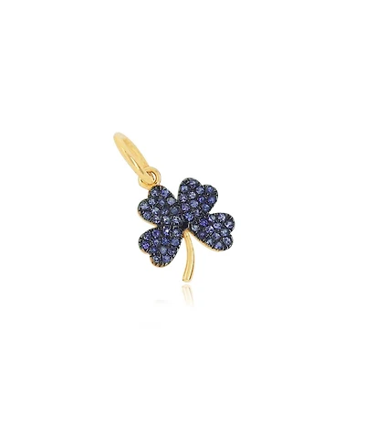 The Lovery Blue Sapphire Clover Charm 14K Gold
