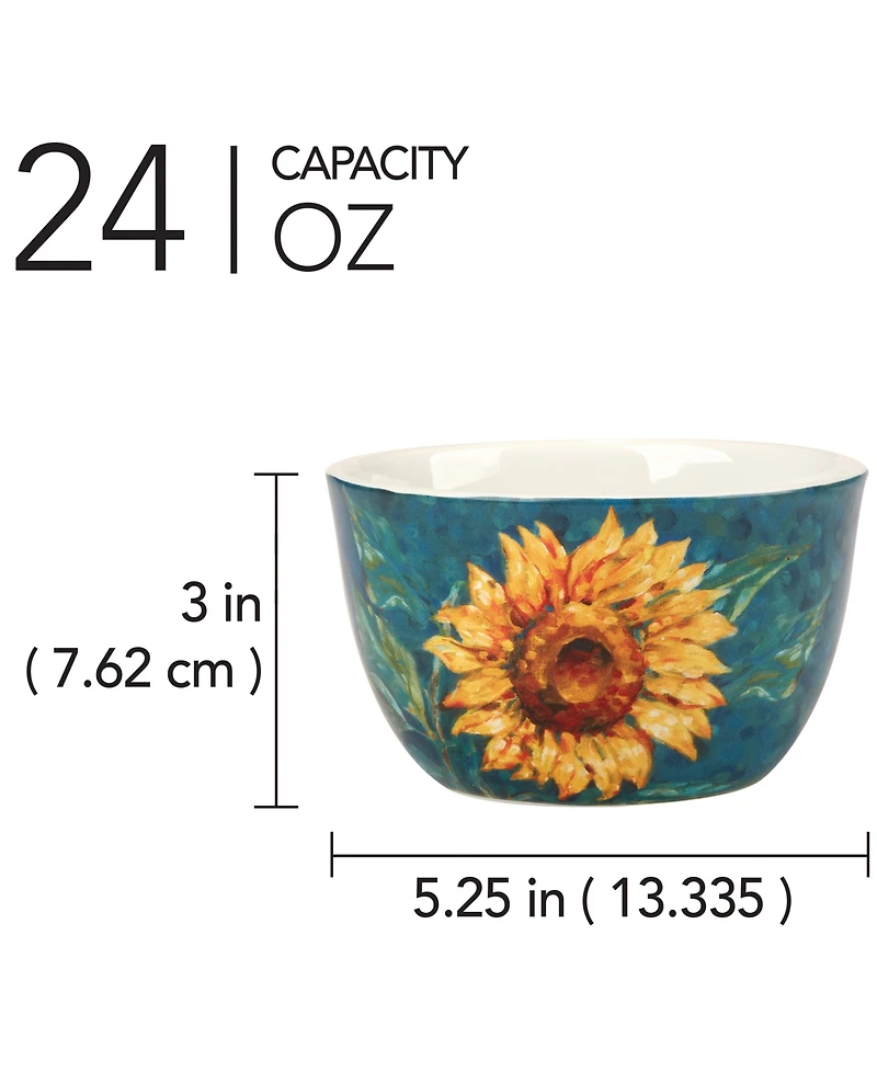 Certified International Golden Sunflowers Set of 4 Ice Cream Bowls