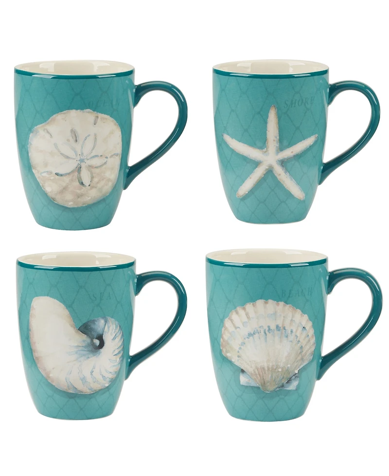 Certified International Ocean View Set of 4 Mugs