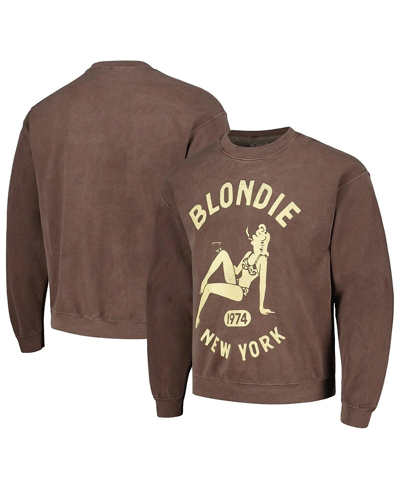 Men's Brown Distressed Blondie New York Pullover Sweatshirt