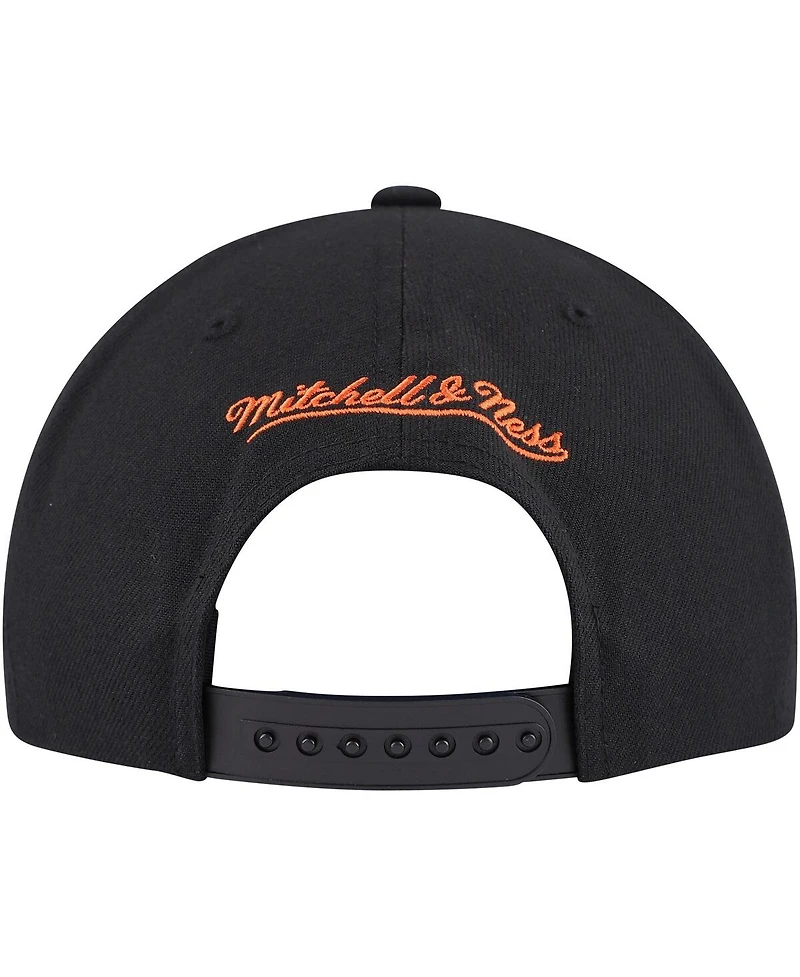 Men's Mitchell & Ness Black Edmonton Oilers Core Team Script 2.0 Snapback Hat
