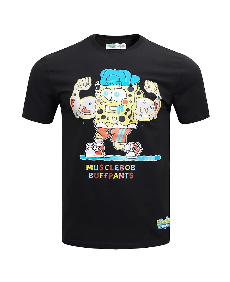 Men's Freeze Max Black SpongeBob SquarePants Musclebob Buffpants T-shirt