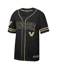 Men's Colosseum Black Vanderbilt Commodores Free Spirited Mesh Button-Up Baseball Jersey