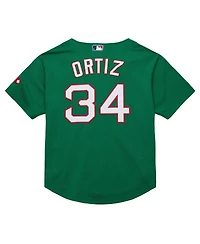 Men's Mitchell & Ness David Ortiz Kelly Green Boston Red Sox Cooperstown Collection Mesh Batting Practice Jersey