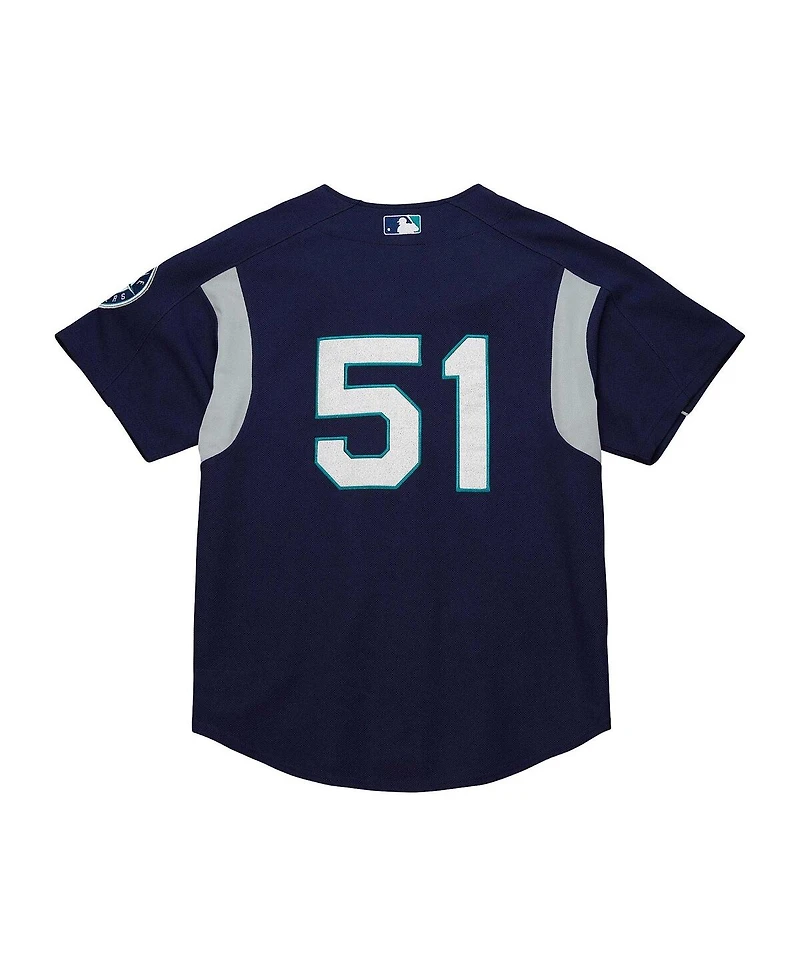 Men's Mitchell & Ness Ichiro Suzuki Navy Distressed Seattle Mariners Cooperstown Collection Batting Practice Jersey