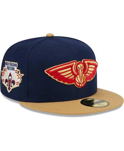 Men's New Era Navy, Gold New Orleans Pelicans Gameday Gold Pop Stars 59FIFTY Fitted Hat