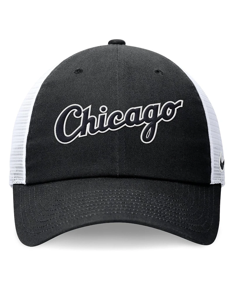 Men's Nike Black Chicago White Sox Evergreen Wordmark Trucker Adjustable Hat