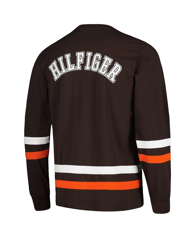 Men's Tommy Hilfiger Brown, Orange Cleveland Browns Nolan Long Sleeve T-shirt
