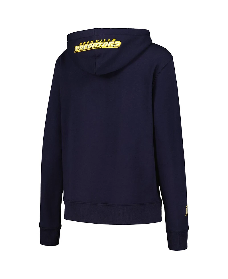 Women's Pro Standard Navy Nashville Predators Classic Chenille Pullover Hoodie