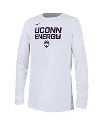 Big Boys Nike White UConn Huskies 2024 On-Court Bench Energy T-shirt