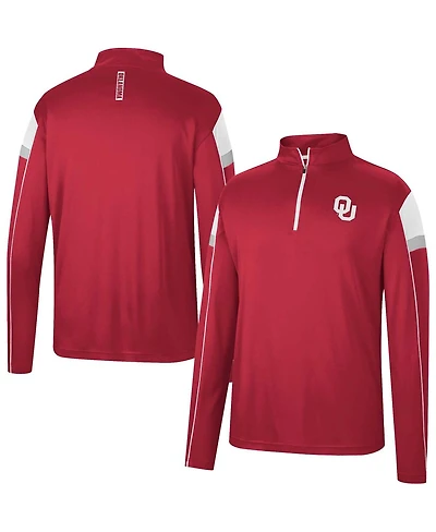 Men's Colosseum Crimson Oklahoma Sooners Golf Match Quarter-Zip Windshirt