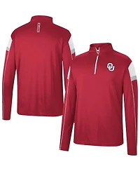 Men's Colosseum Crimson Oklahoma Sooners Golf Match Quarter-Zip Windshirt