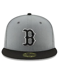 Men's New Era Gray, Black Boston Red Sox Two-Tone 59FIFTY Fitted Hat