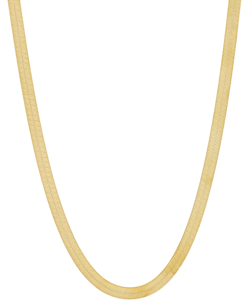 Italian Gold Polished Herringbone Link 18" Chain Necklace (4mm) in 10k Gold