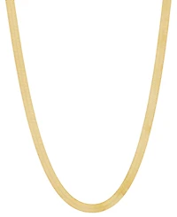 Italian Gold Polished Herringbone Link 18" Chain Necklace (4mm) in 10k Gold