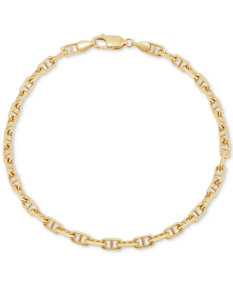 Italian Gold Polished Solid Anchor Link Chain Bracelet in 10k Gold