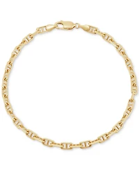 Italian Gold Polished Solid Anchor Link Chain Bracelet in 10k Gold