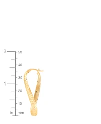 Italian Gold Textured Infinity Style Hoop Earrings in 10k Gold
