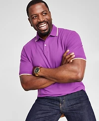 Club Room Men's Regular-Fit Tipped Performance Polo Shirt