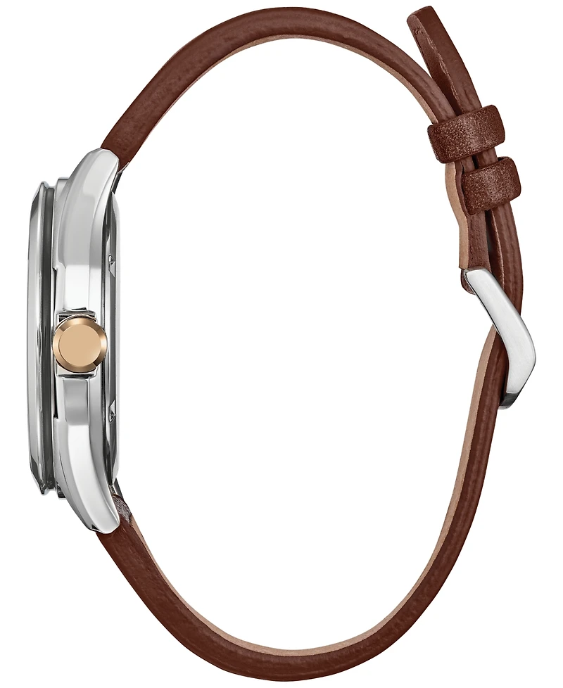 Citizen Eco-Drive Men's Disney Mickey Mouse Explorer Brown Leather Strap Watch 41mm