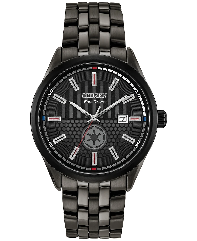 Citizen Eco-Drive Men's Star Wars Darth Vader Black-Tone Stainless Steel Bracelet Watch 41mm Gift Set