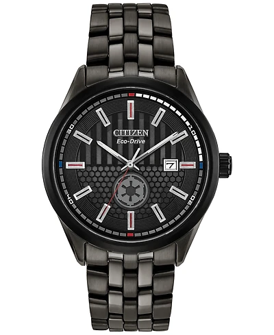Citizen Eco-Drive Men's Star Wars Darth Vader Black-Tone Stainless Steel Bracelet Watch 41mm Gift Set
