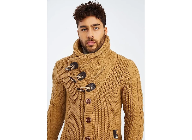 Leif Nelson Men's Knitted Turtleneck Jacket - Winter Cardigan Sweaters for Men