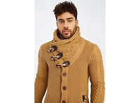 Leif Nelson Men's Knitted Turtleneck Jacket - Winter Cardigan Sweaters for Men