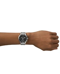 Fossil His and Her Fenmore Multifunction Silver-Tone Stainless Steel Watch Gift Set, 44mm 36mm
