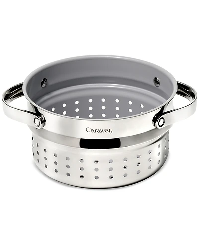 Caraway Nonstick Stainless Steel 3-Qt. Saucepan Steamer