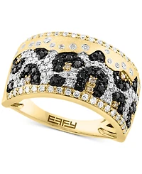 Effy Diamond Multicolor Animal Print Statement Ring (5/8 ct. t.w.) in 14k Gold