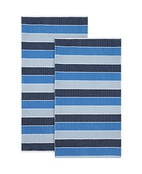 Calvin Klein Blocked Terry Yarn Dyed Stripe Beach Towel Set, 68" x 36"