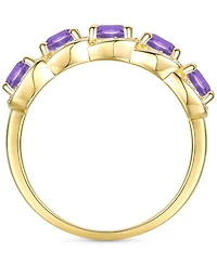 Amethyst (1-1/4 ct. t.w.) & Lab-Grown White Sapphire (1/3 Ring 14k Gold-Plated Sterling Silver (Also Citrine Opal)