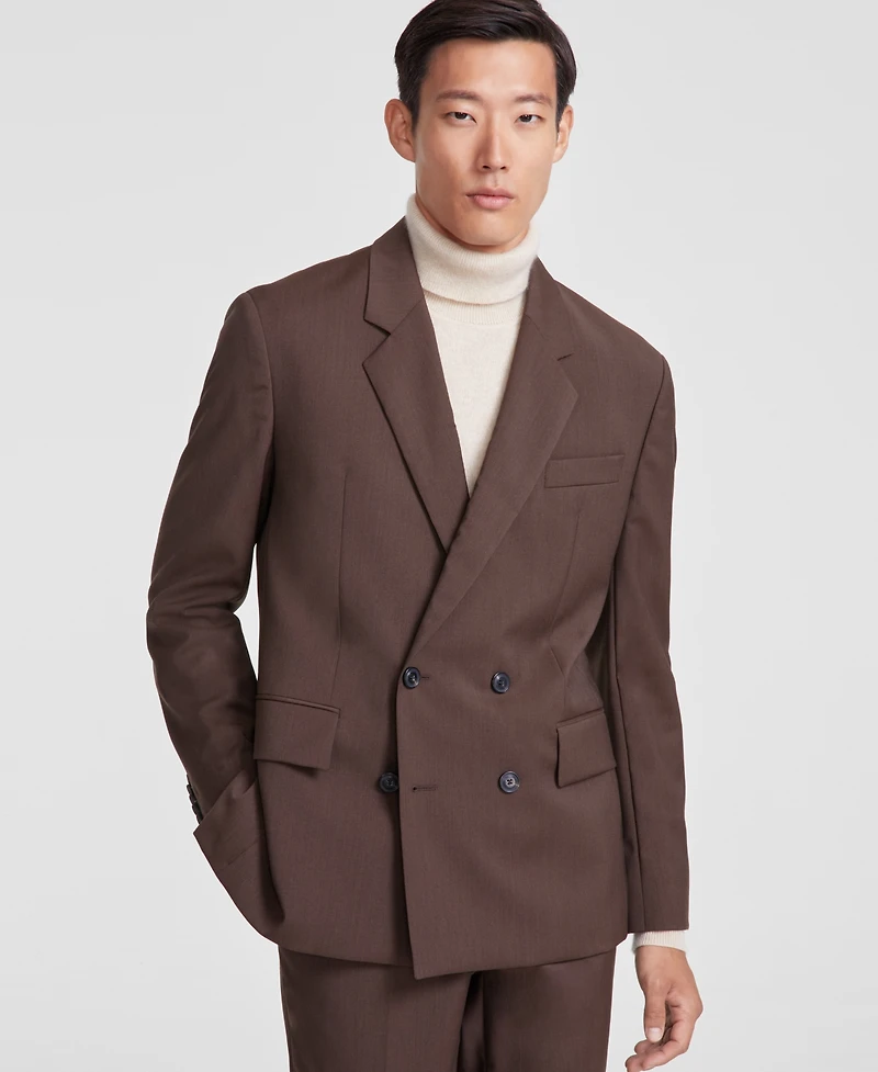 Hugo by Hugo Boss Men's Modern-Fit Solid Wool Suit Separate Double-Breasted Jacket