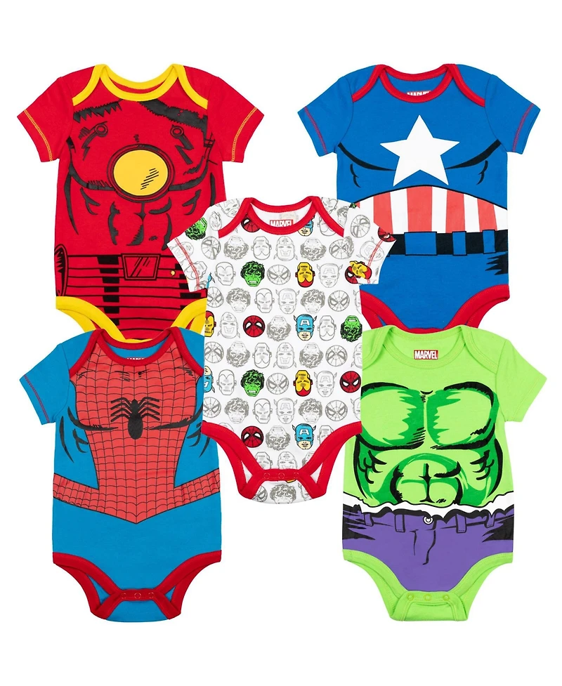 Avengers Baby Boys 5 Pack Bodysuits