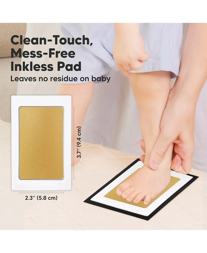 KeaBabies 2pk Inkless Ink Pad for Baby Hand and Footprint Kit, Clean Touch Dog Paw, Nose Print & Pet Safe