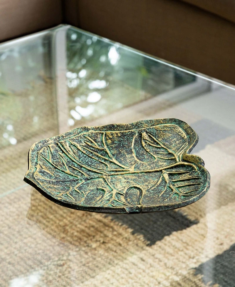 Nearly Natural 10in. Leaf Shaped Decorative Accent Tray