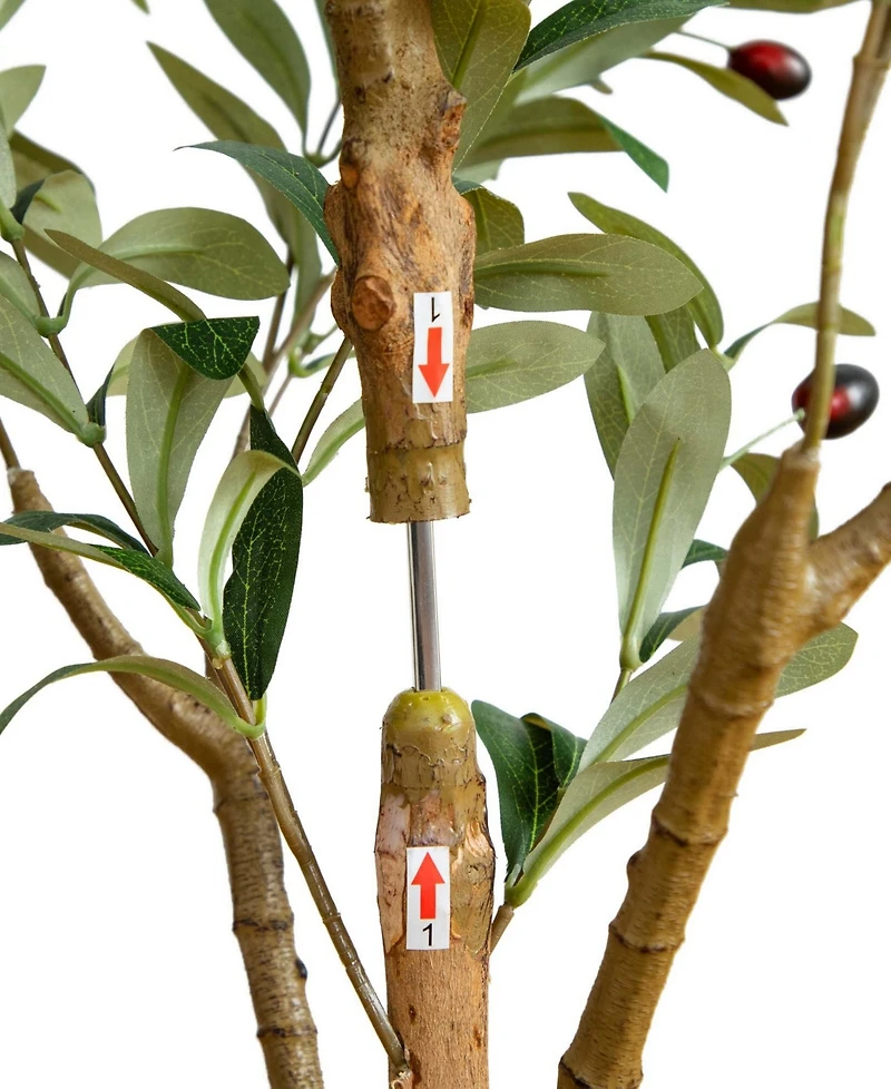 Nearly Natural 4ft. Artificial Olive Tree with Natural Trunk