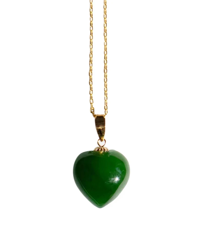 seree Heart - Green jade pendant necklace