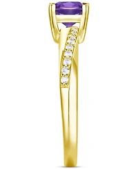 Amethyst (3/4 ct. t.w.) & Lab-Grown White Sapphire (1/6 14k Gold-Plated Sterling Silver (Also Available Additional Gemstones)