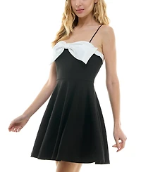 City Studios Juniors' Bow-Trim Fit & Flare Dress