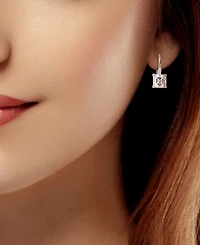 Moissanite Square Shape Leverback Earrings (3 ct. t.w.) in Sterling Silver