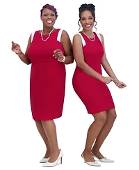 Kasper Women's Combo Sleeveless Sheath Dress