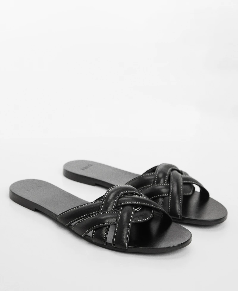 Mango Women's Leather Straps Sandals