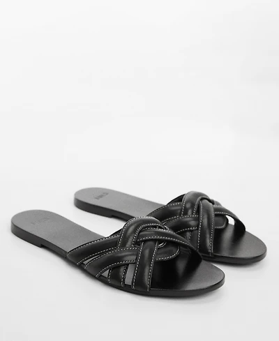 Mango Women's Leather Straps Sandals