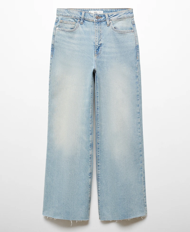 Mango Women's Wide leg Mid-Rise Jeans
