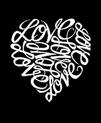 La Pop Art Women's Word Cursive Heart V-Neck T-Shirt