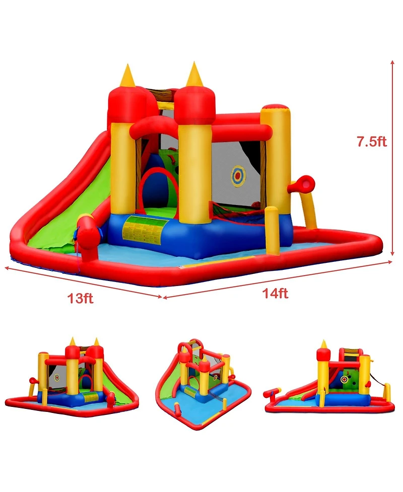 Inolait Inflatable Blow Up Water Slide Bounce House with 740 W Blower