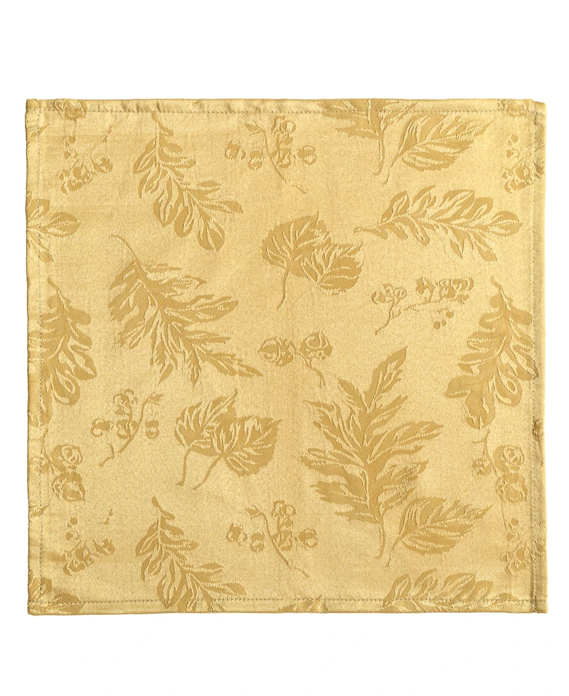 Elrene Elegant Woven Leaves Jacquard Damask Napkin, Set of 8
